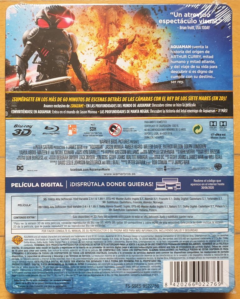 Aquaman - Steelbook (Spanien Import) Blu-ray 3D + Blu-ray NEU/OVP in Konstanz