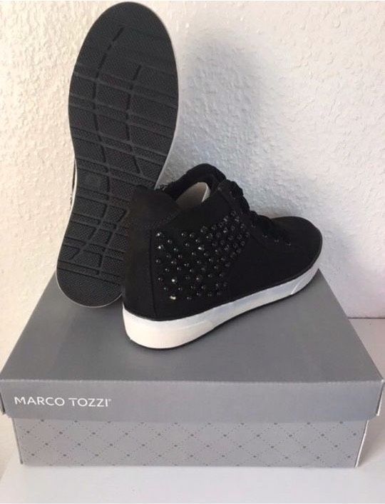 Damen Schuhe Schwarz Strass Steine Leder Marco Tozzi Gr39 NEU OVP in Lengerich