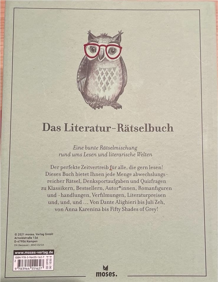 Das Literatur Rätselbuch Geschenkidee in Bornheim