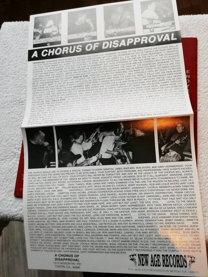 A Chorus Of Disapproval Straight Edge Hardcore Vinyl Schallplatte in Warthausen