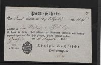 Post-Einlieferungs-Schein Sachsen 1842 Baden-Württemberg - Knittlingen Vorschau