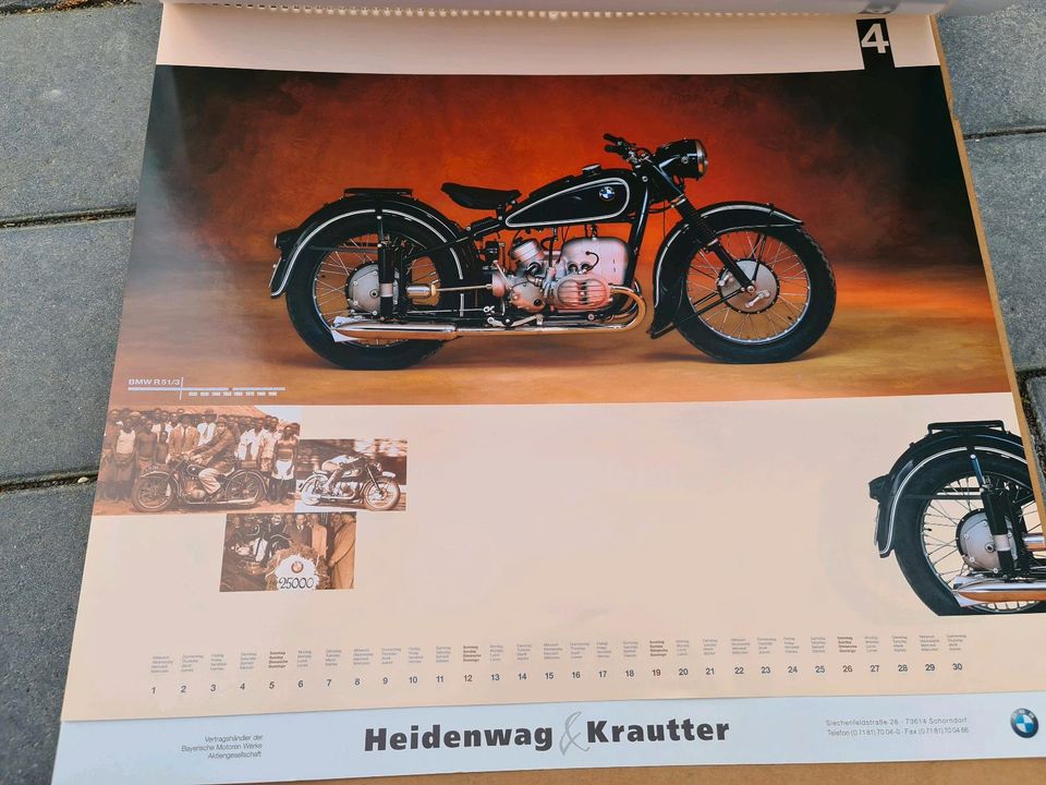 Juniläumskalender 75 Jahre BMW Motorrad in Schorndorf