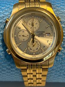 Citizen chronograph wr100 gold hotsell