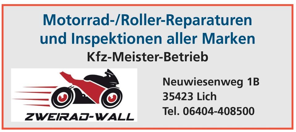 Service und Reparatur für Motorrad und Roller in Lich