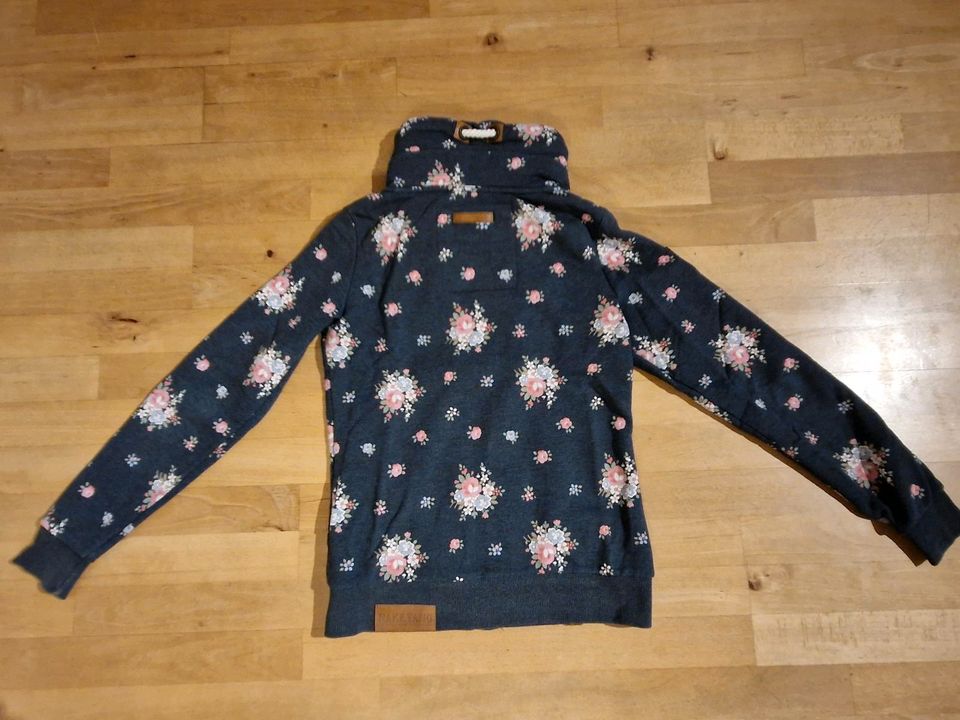 Damen Naketano Sweatshirtjacke Pullover hoher Kragen Blumen M 38 in Bergisch Gladbach