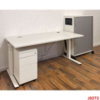 Büro-Set: Steh-Sitz-Schreibtisch elektrisch, Highboard 3 OH weiß Berlin - Wittenau Vorschau