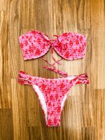 Bikini trägerlos rot pink Blumenmuster Cutout Leipzig - Kleinzschocher Vorschau