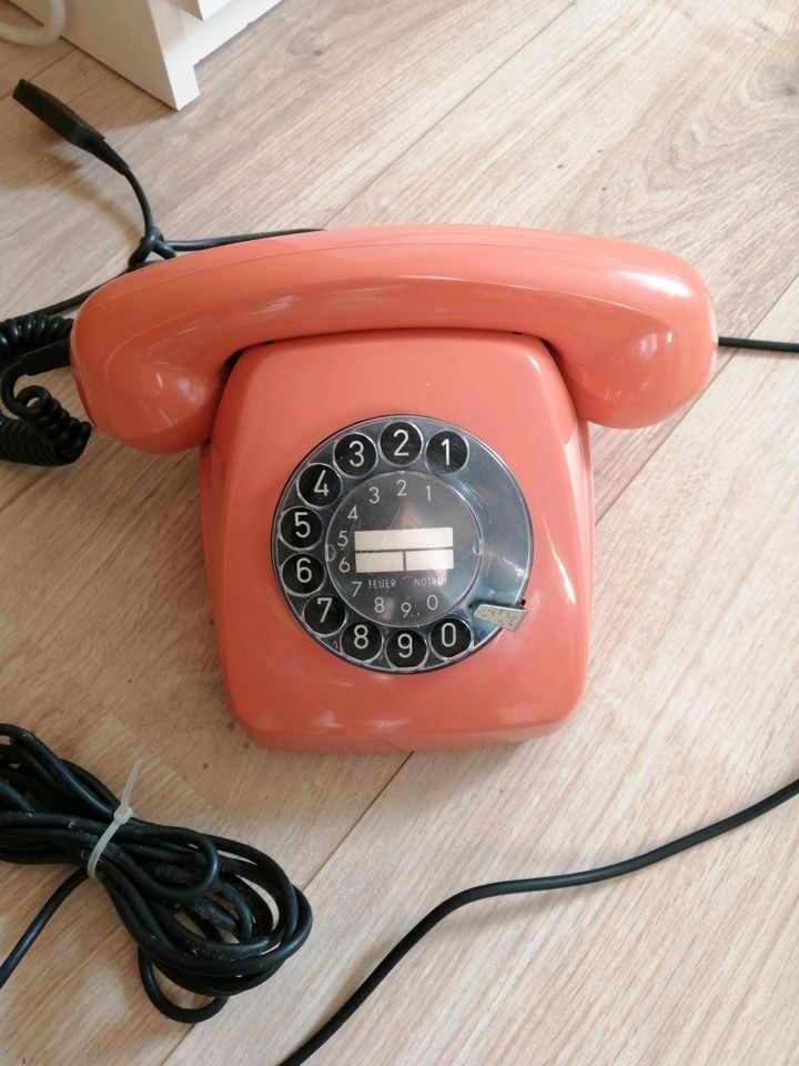 Wählscheibentelefon Lachsfarben in Flensburg