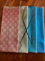 2STK. Stoff Brokat Jacquard Koralle+Blau Seide Dekostoff-ÖKOTEX! Brandenburg - Potsdam Vorschau