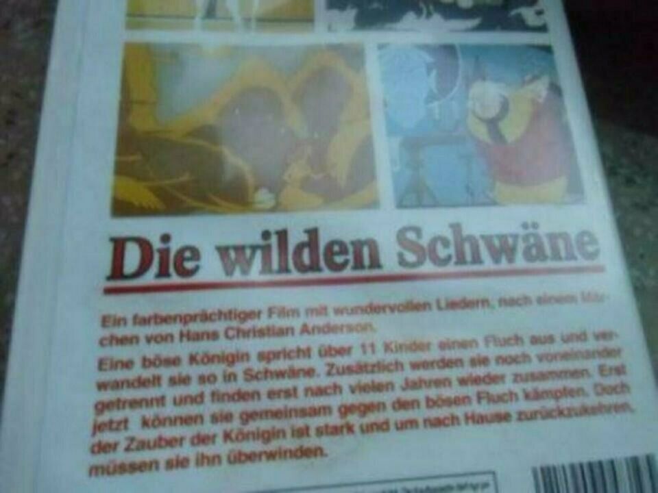 VHS Video -Trickfilm Die wilden Schwäne in Schmölln