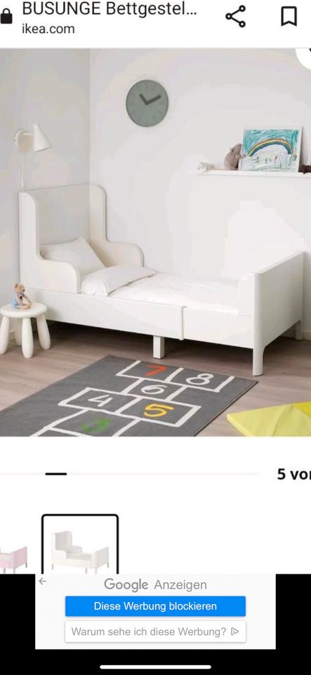 Ikea kinderbett busugne mit Lattenrost und Matratze in Nürnberg (Mittelfr)