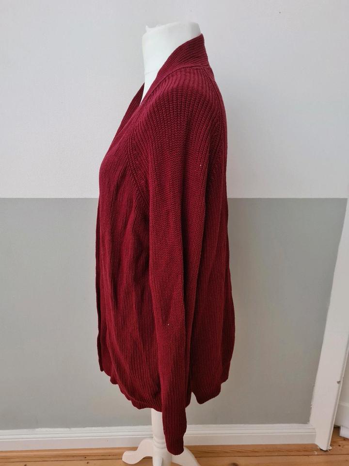 Bloomings Strickmantel Longstrickjacke weinrot bordeaux XXL in Bielefeld