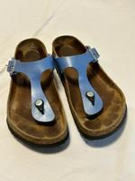Pantoletten Gizeh Birkenstock Zehentrenner Gr. 40 blau gebraucht Baden-Württemberg - Nufringen Vorschau