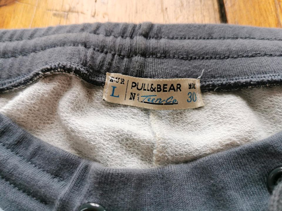 Jogginghose Sweatpants Pull & Bear Palmen Surfer grau grün lila L in Oldenburg