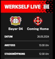 2 VIP Tickets Bayer Leverkusen Coming Home Bochum - Bochum-Süd Vorschau