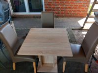 Tisch Sonoma Eiche und 3 Kunstleder Stühle Niedersachsen - Barßel Vorschau