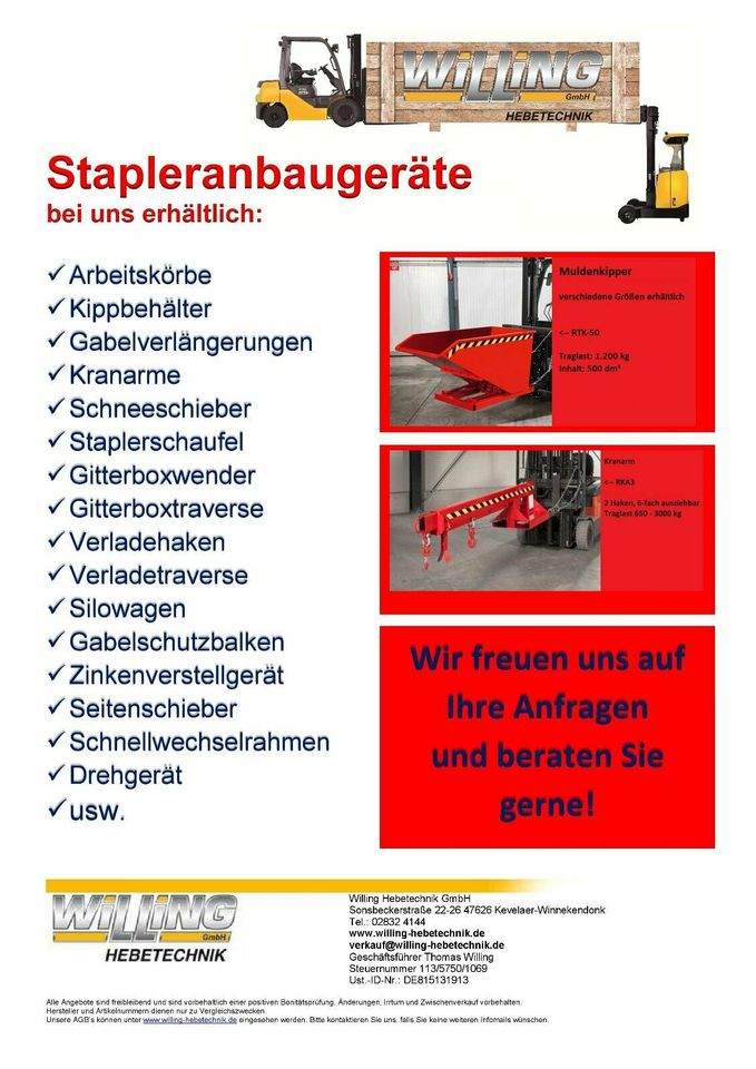 Anbaugeräte Stapleranbaugeräte Gabelstapler Schneeschieber in Kevelaer