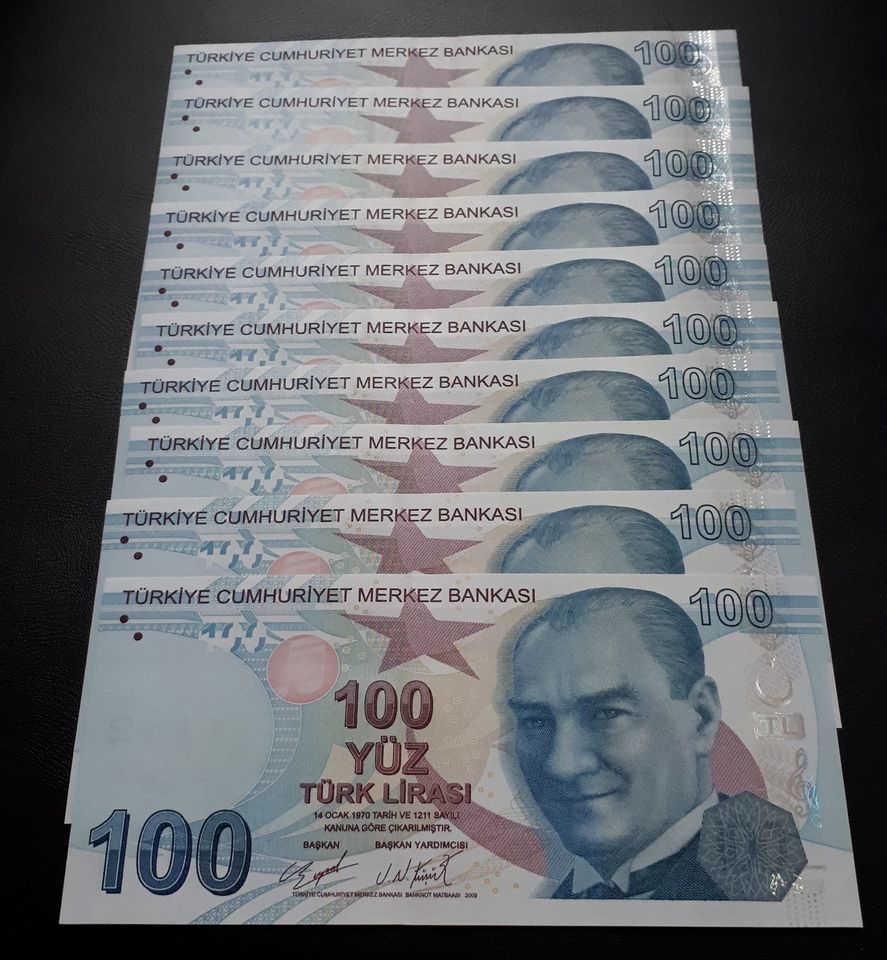 1000 Türkische Lira/ 10x 100 Türk Lirasi 2009/ Banknoten/ UNC in Berlin