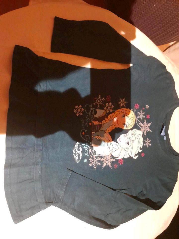 DISNEY ELSA EISKÖNIGIN KLEID SWEATSHIRT GLITZER 128 GRÜN RÜSCHE in Moosburg a.d. Isar