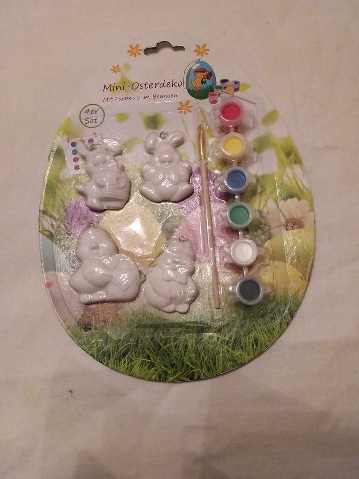 Ostern Set Bemalen Gibs Anhänger neuwertig DIY Mini Deko in Buttstädt