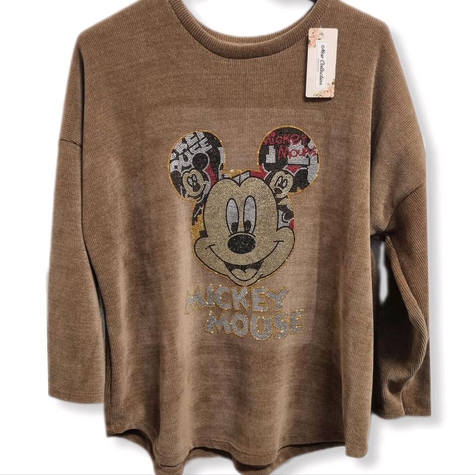 Mickey Mouse Glitzer Pullover Größe 42 44 in Mönchengladbach