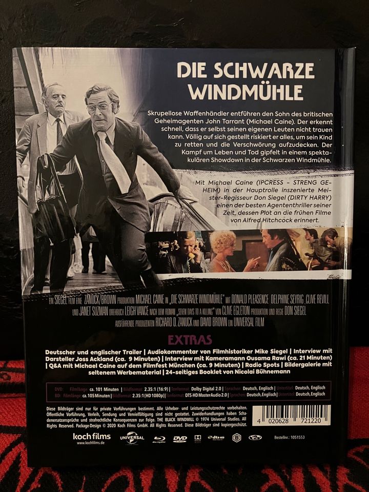 Die Schwarze Windmühle - Mediabook Blu-Ray + DVD, Michael Caine in Hamburg
