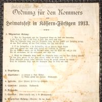 Zeitung Heimatfest Kössern Förstgen Grimma 1913 Ordnung Kommers Sachsen - Czorneboh Vorschau