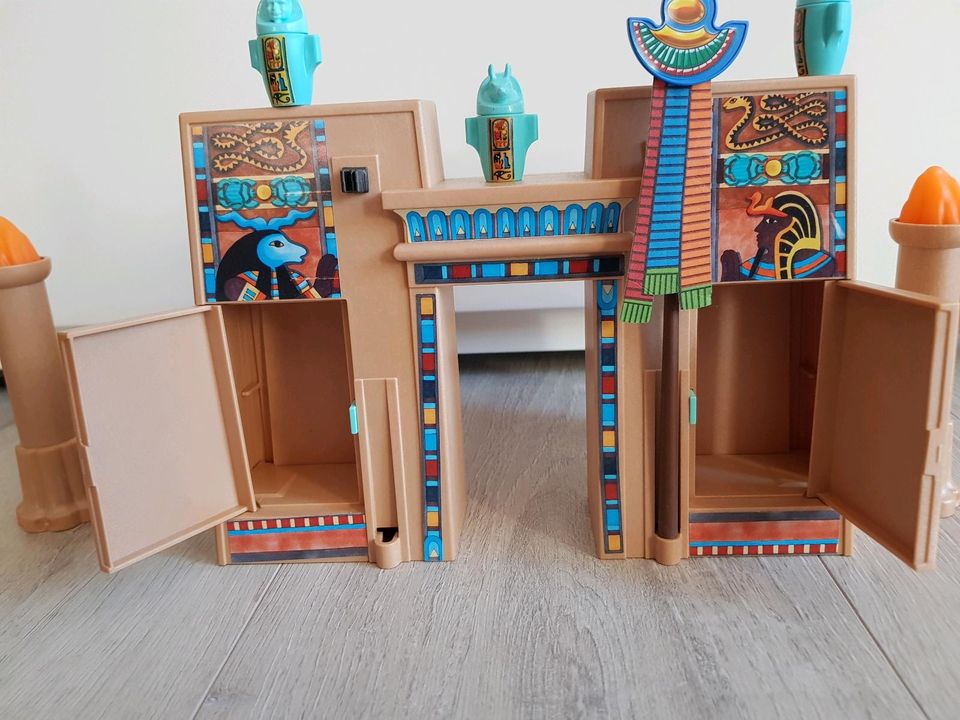 Playmobil Figur Ägyptische Krieger mit Tempel in Würselen