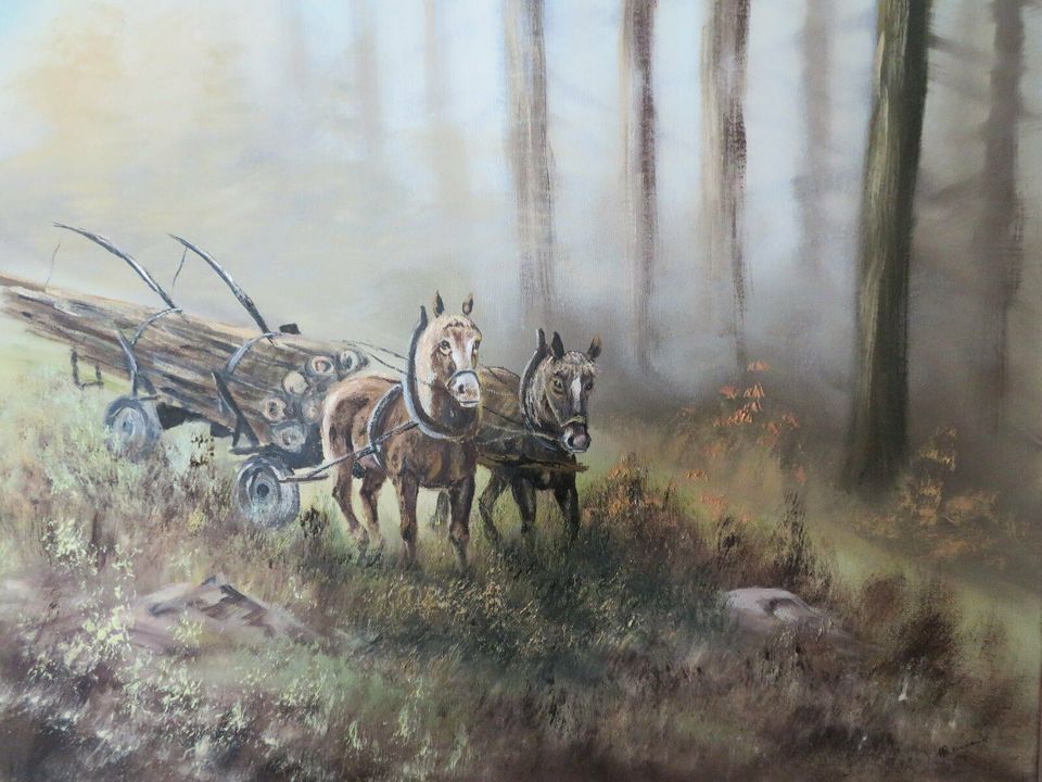 2 Original Oelgemälde auf Leinwand des Jagdmalers Hans Reimann in Gronau (Leine)