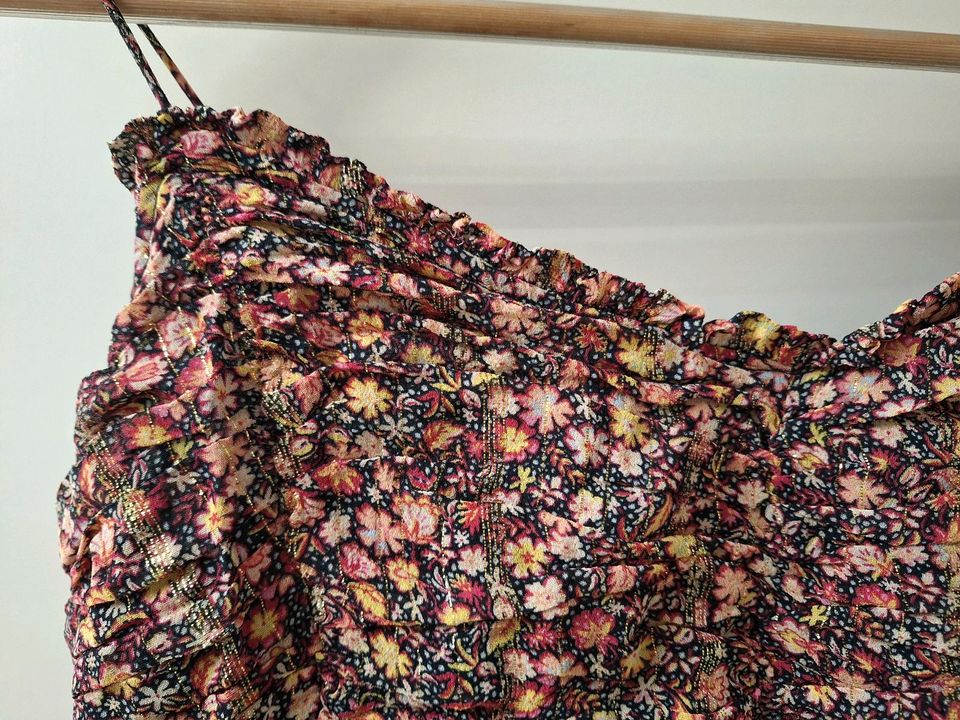 MNG Mango Kleid Sommerkleid lang Größe L schwarz  pink wie neu in Edewecht