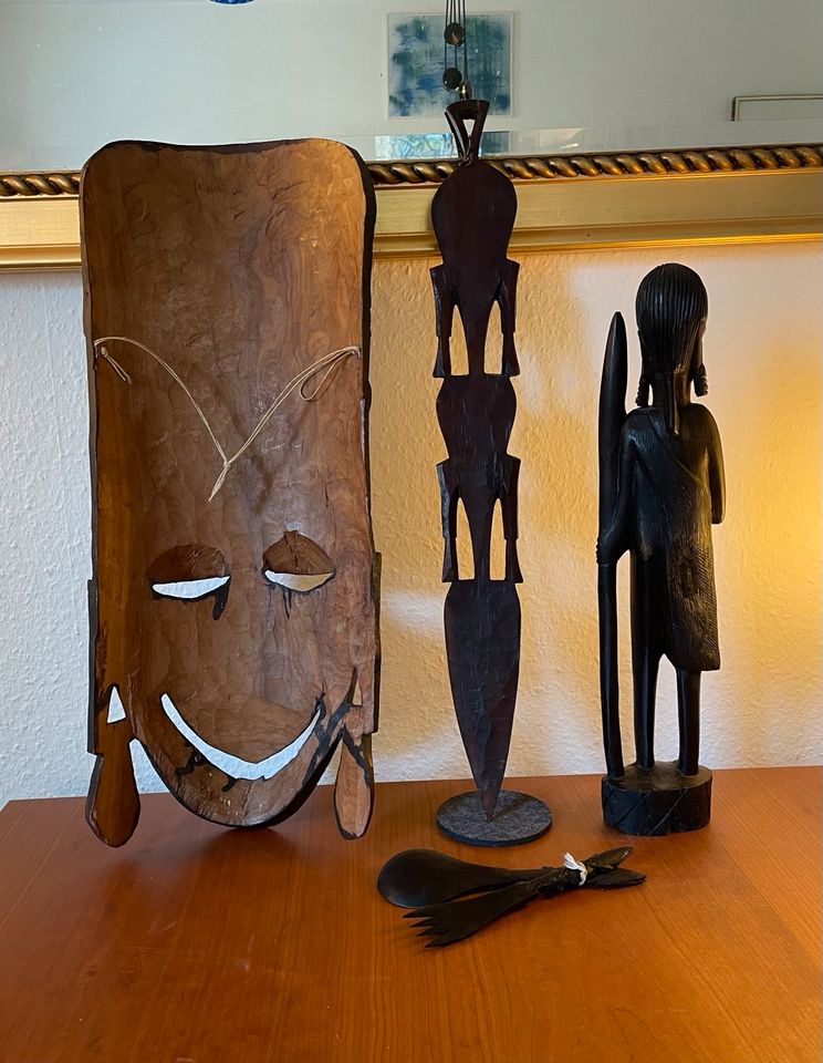 Afrikanische Holzmaske, Skulptur - Vintage in Reiskirchen