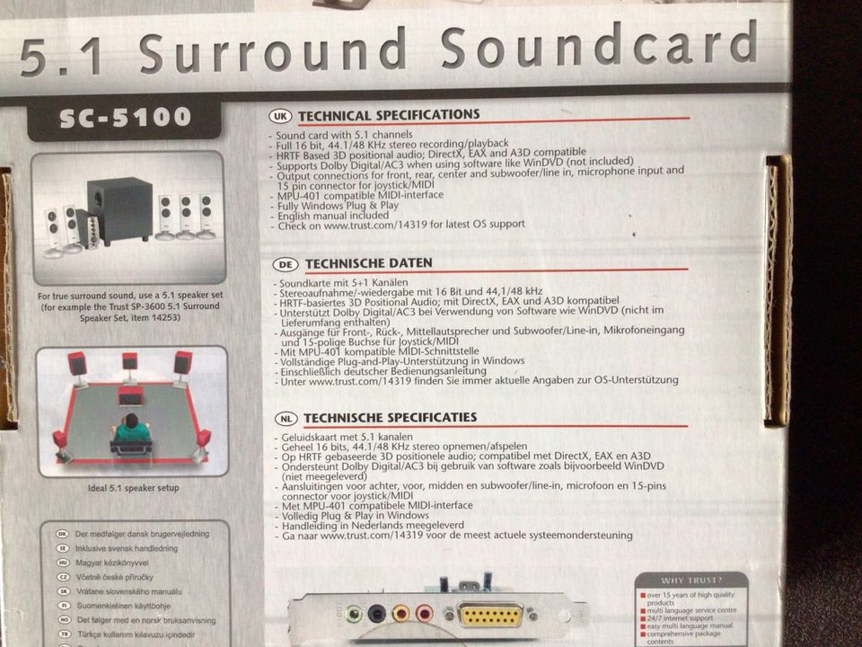 Trust 5.1 Surround Soundcard SC-5100 neu und ovp in Stuttgart