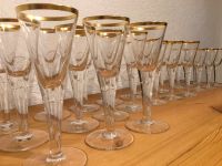 Josephinenhütte Gläser 7 Luftblasen Goldrand alt antik Spitzkelch Nordrhein-Westfalen - Velbert Vorschau