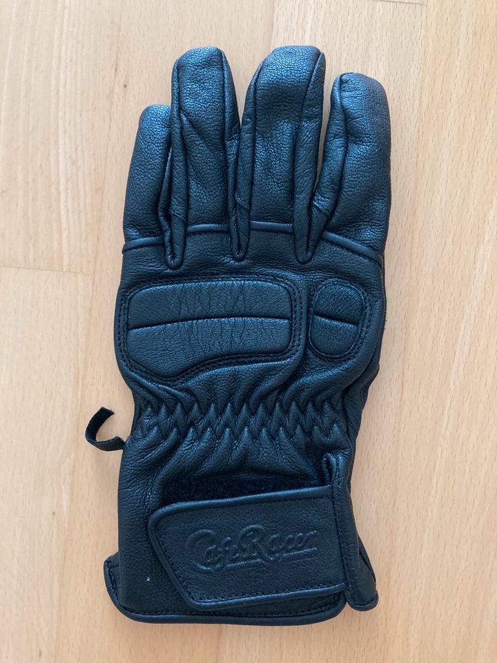 Cafe Racer Motorrad Handschuhe Leder Lederhandschuhe schwarz M in Germering