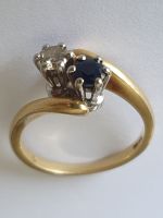 Ring Gelbgold 750 mit Diamant/Saphir Rheinland-Pfalz - Uersfeld Vorschau