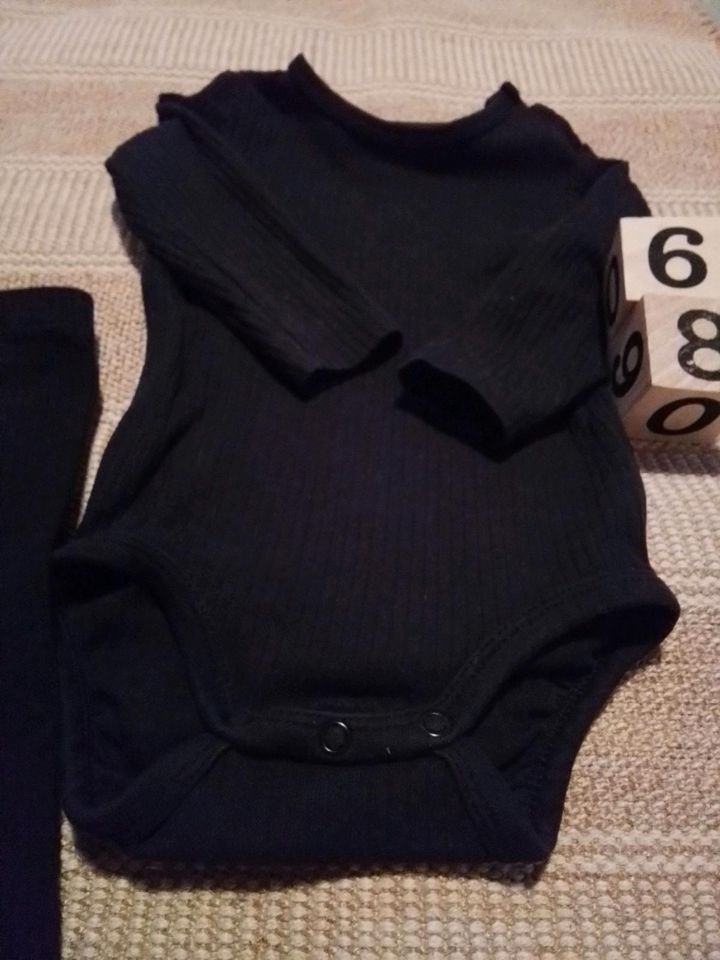H&M Set Ripp Body Leggings Hose Baby 68 in Nickenich
