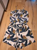 H&M ❤️ Sommer Set Top & Shorts Palmen Bananen Leinen blau Nordrhein-Westfalen - Tönisvorst Vorschau