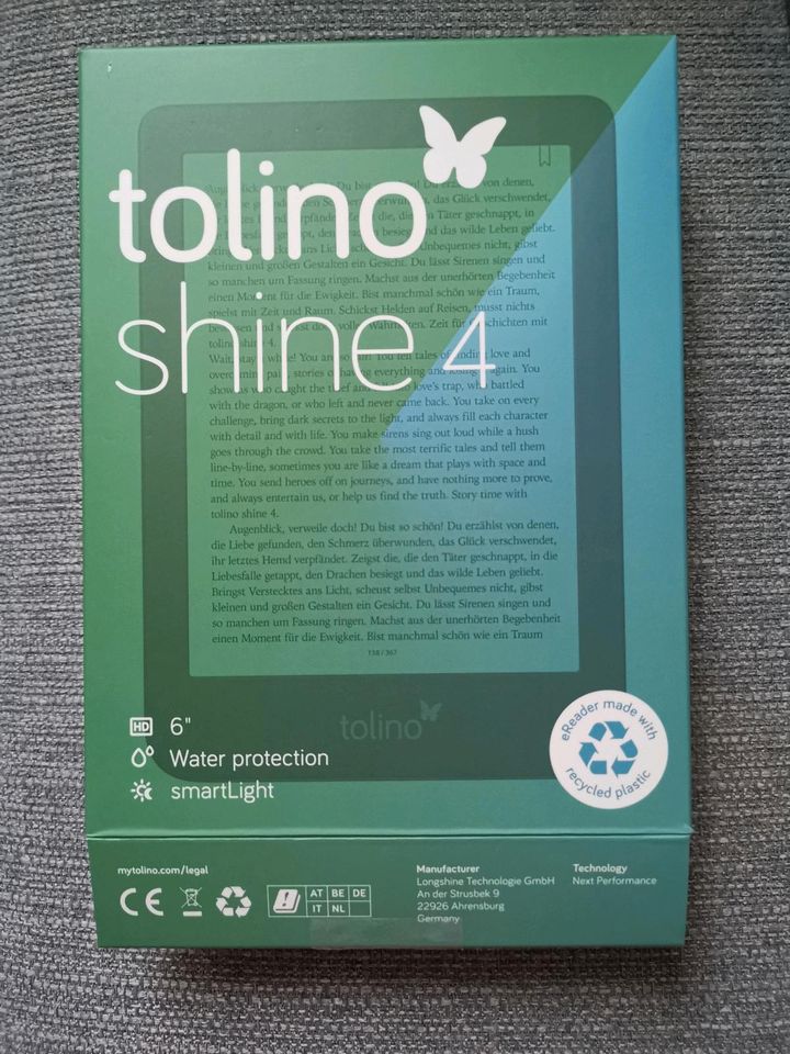 TOLINO SHINE 4 E BOOK READER NEUWERTIG in Itzehoe
