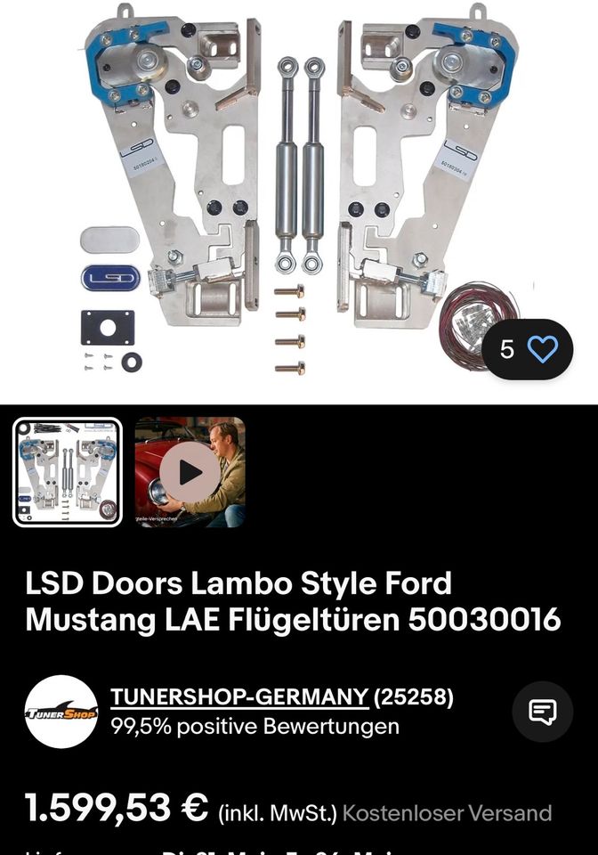 LSD Lambo Doors Flügeltüren in Gaggenau