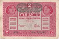 Schein 2 Kronen Deutsch-Österreich 1.März 1917 #22 Hessen - Taunusstein Vorschau