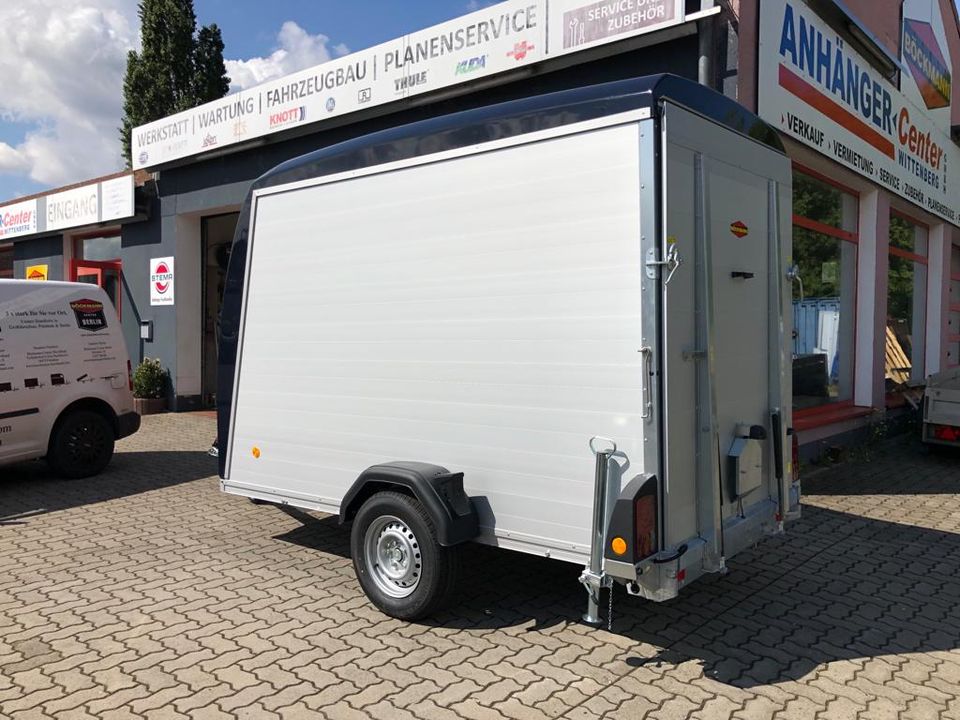 Böckmann Kofferanhänger 3x1,5m Rampe ALU Pkw Anhänger 1,3t in Lutherstadt Wittenberg