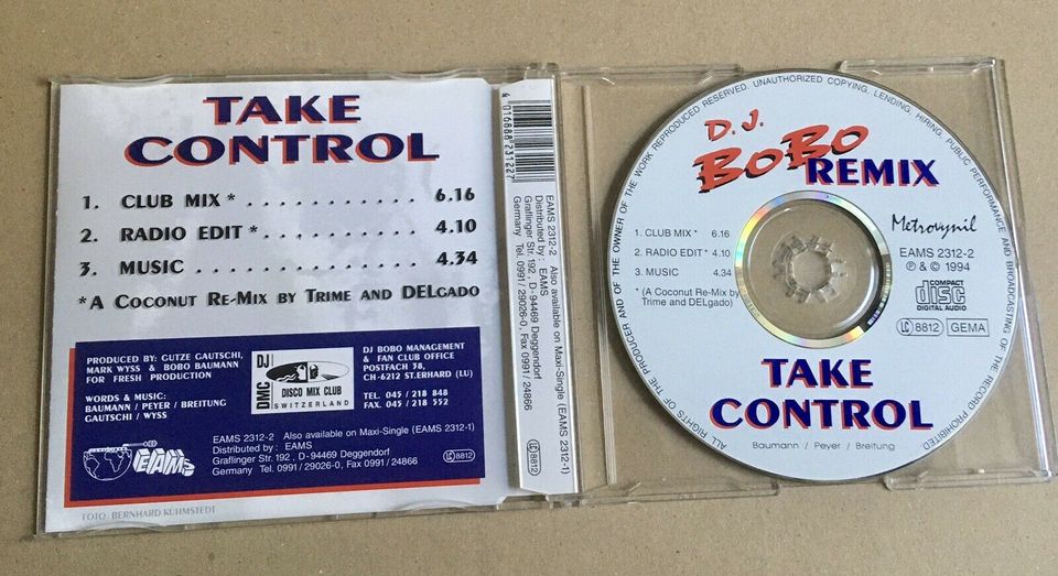 Maxi-CD: DJ BOBO - Take Control / Remix in Viersen