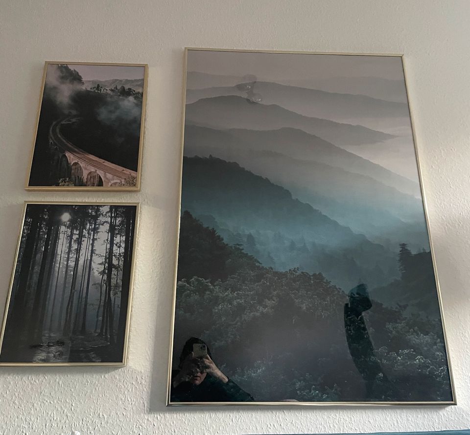 Desenio Bilder Set Wald Grün mit goldenem Rahmen in Buchholz in der Nordheide