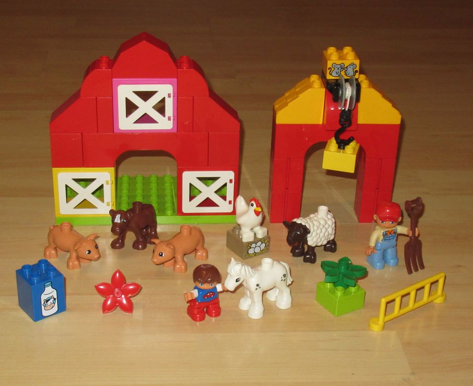 Lego Duplo Bauernhof Farm Bauernhaus Haus 6 Tiere Figuren Zubehör in Waging am See
