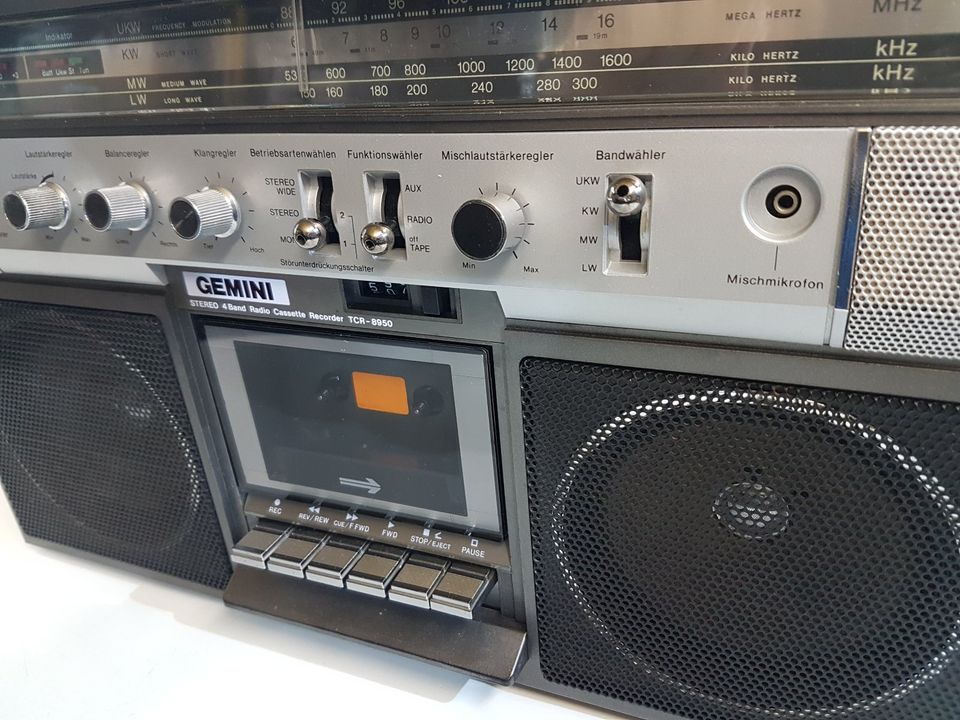 Stereo Radio Kassette Recorder GEMINI TCR-8950 EE Retro in Lauta