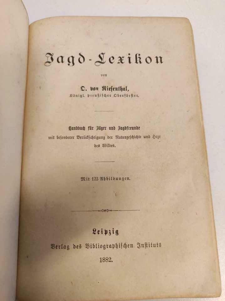 Jagdlexikon von 1882, Rarität in Floh-Seligenthal-Kleinschmalkalden