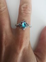 Ring Boho Hippie Lotus Blume blau türkis silber Modeschmuck Chemnitz - Schloßchemnitz Vorschau