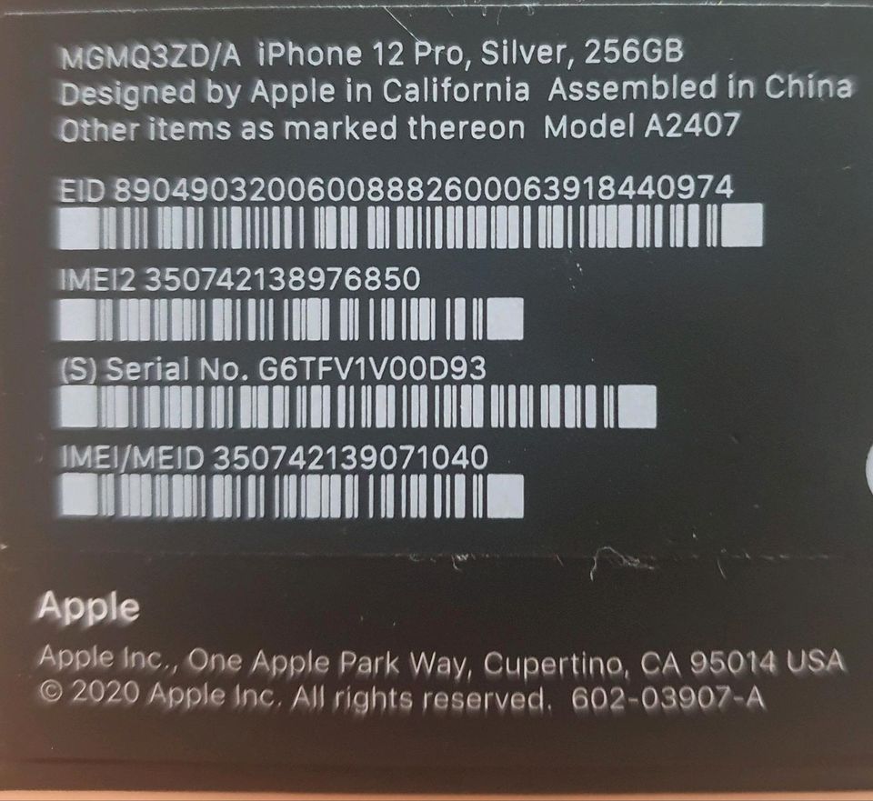 iPhone 12 Pro / Silver / 256GB in Wust