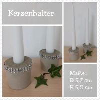 ⚜️ Beton Deko ⚜️ Kerzenhalter mit Glitzer ⚜️ für Spitzkerze Baden-Württemberg - Erbach Vorschau