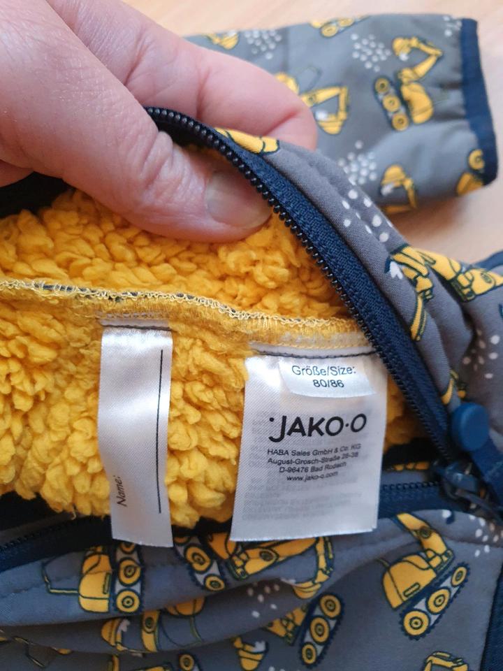 Jako-o Softshellanzug gefüttert Bagger Gr. 80/86 *wie neu* in Gieboldehausen